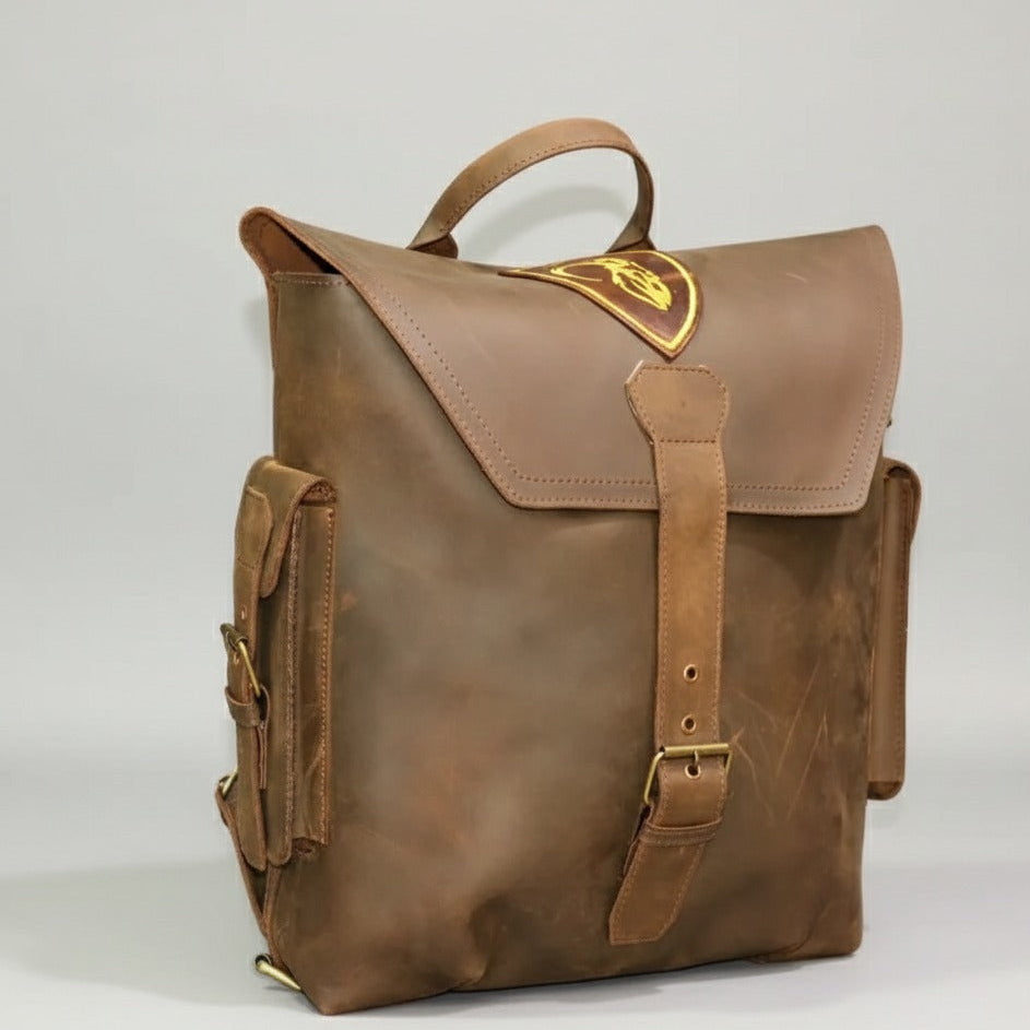 crazy horse buffalo leather backpack Crazy Horse Full-Grain Cowhide Leather Smart Backpack | Vintage