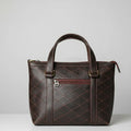 Classic brown leather handbag women