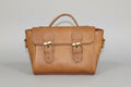 Oriental brown pure leather flap bag 