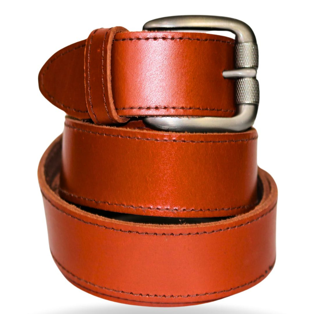 Men's Casual Raw-Finish Buffalo Leather Belt | 2" Wide | Heavy-Duty Everyday Belt