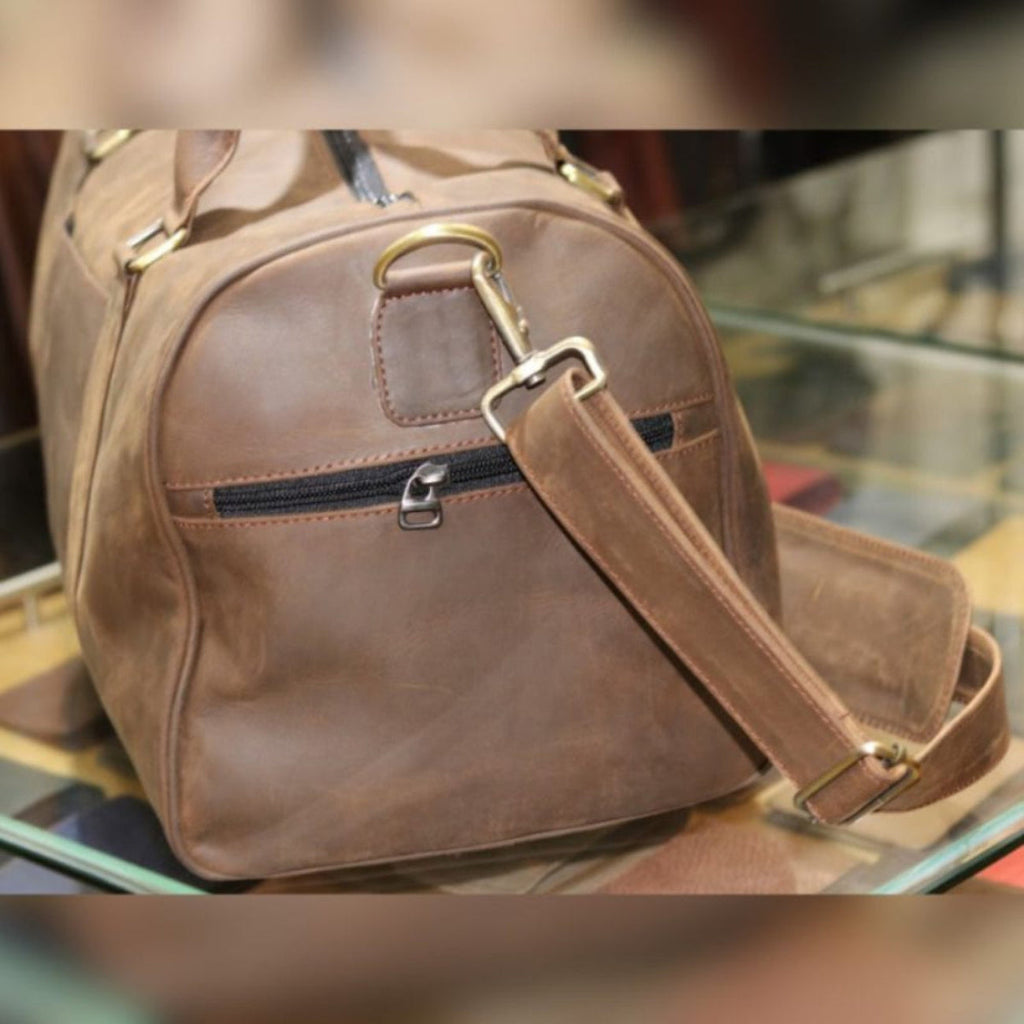 Vintage Crazy Horse Full-Grain Cowhide Leather Duffle Bag | 18" | Weekend Travel Bag