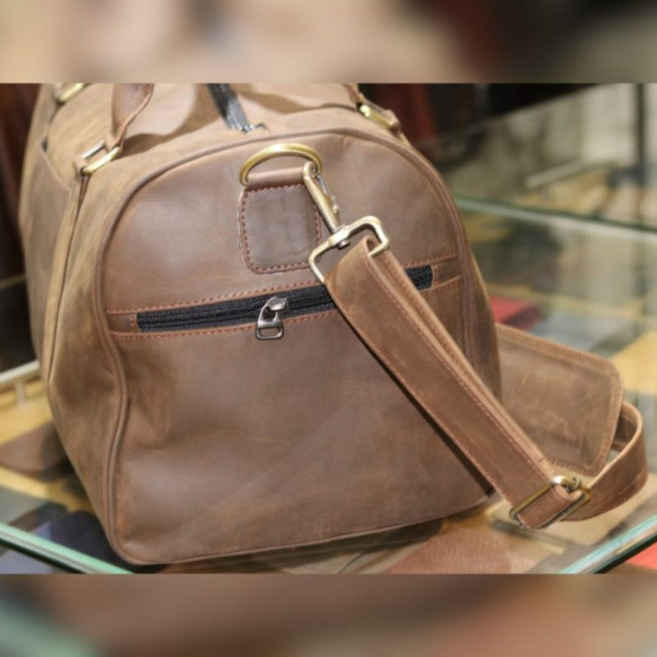 Vintage Crazy Horse Full-Grain Cowhide Leather Duffle Bag | 18" | Weekend Travel Bag