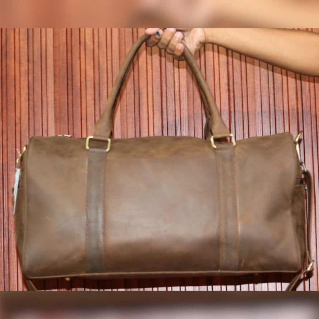 Vintage Crazy Horse Full-Grain Cowhide Leather Duffle Bag | 18" | Weekend Travel Bag