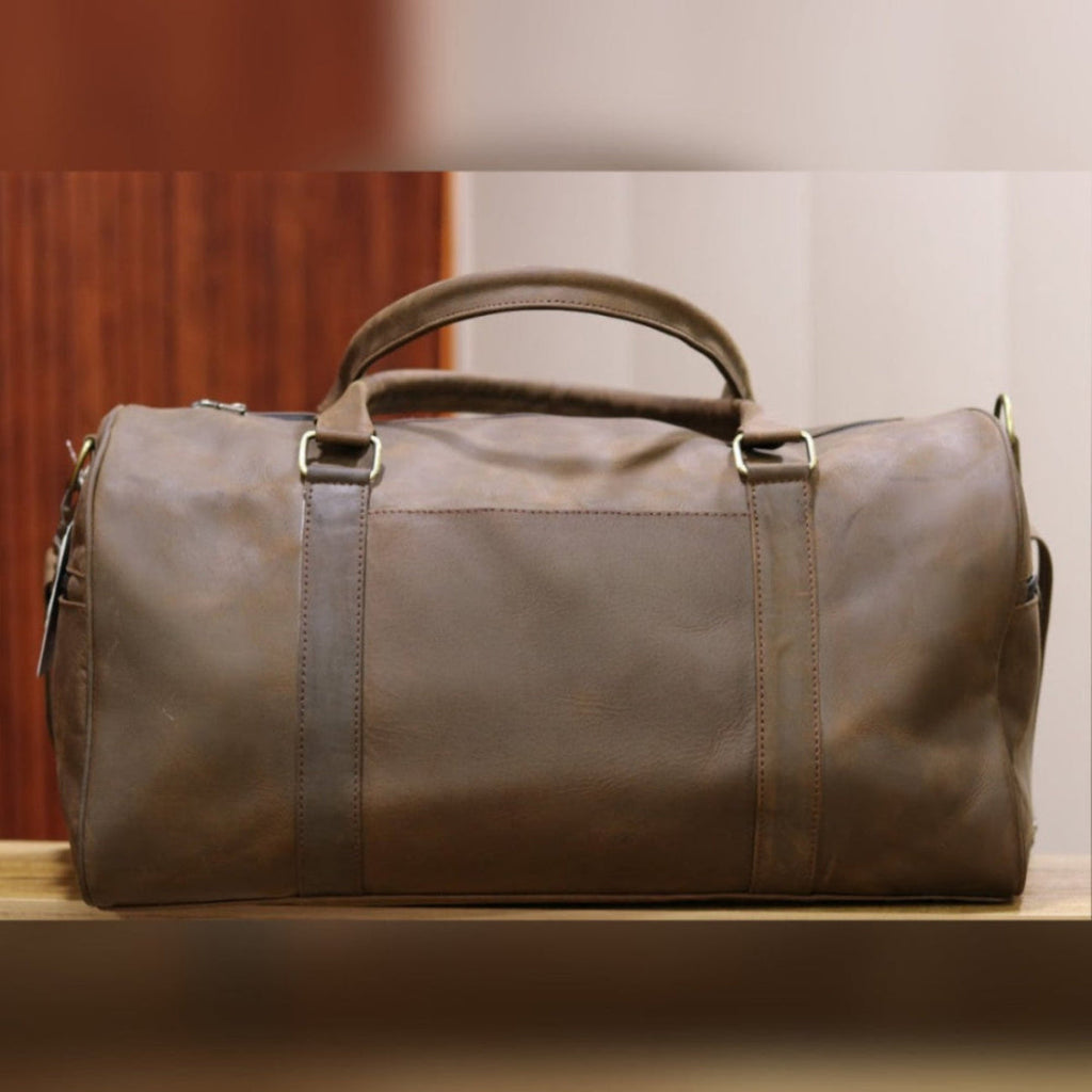 Vintage Crazy Horse Full-Grain Cowhide Leather Duffle Bag | 18" | Weekend Travel Bag