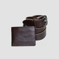 Men's Leather Wallet & Belt Gift Set | Genuine Sheepskin | Perfect for Gifting
