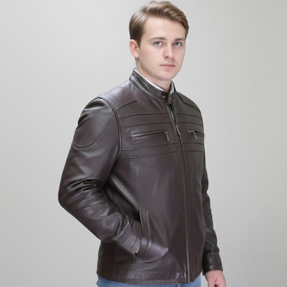 Men's HD Full-Grain Sheepskin Leather Jacket | Ultra-Durable | Premium Quality
